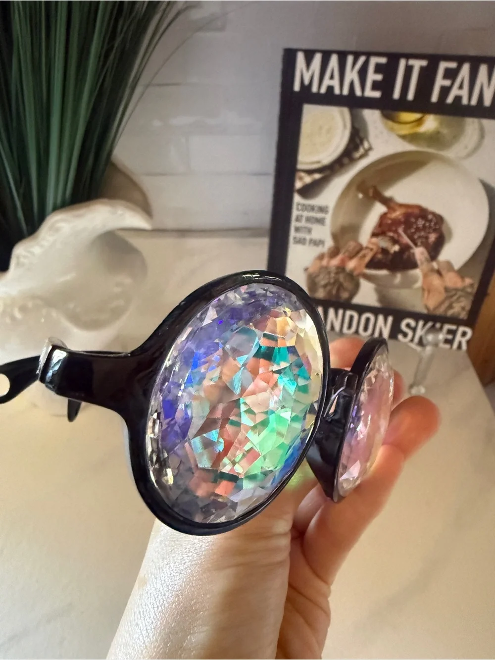 Glofx festival diffraction Novelty Kaleidoscope Party Glasses - Black Frame